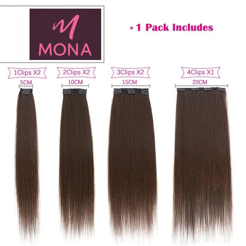 MONA Clip-in Hair Extension 7PCs 24inches150g 16 Clips - Kanekalon Futura Fiber - MONA HAIR