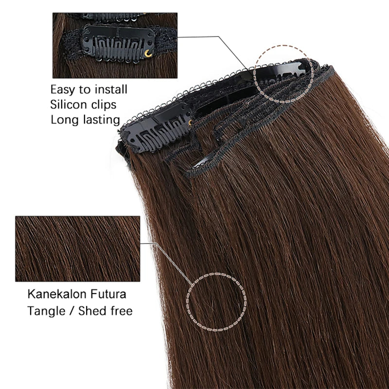 MONA Clip-in Hair Extension 7PCs 24inches150g 16 Clips - Kanekalon Futura Fiber - MONA HAIR