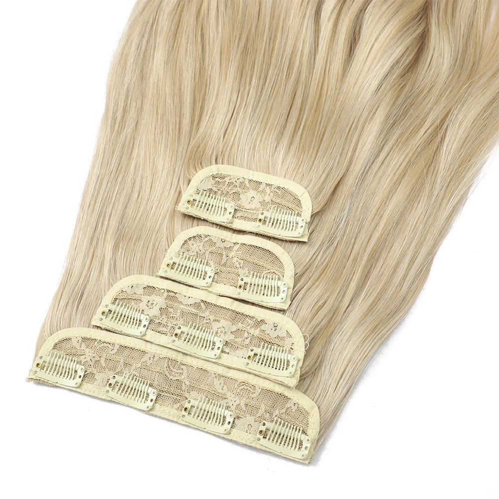 Blonde Clip in Hair Extensions Body Wave 22 inches 4 pcs/lot Soft Natural Heat Resistant BIO-Synthetic Hair - MONA HAIR