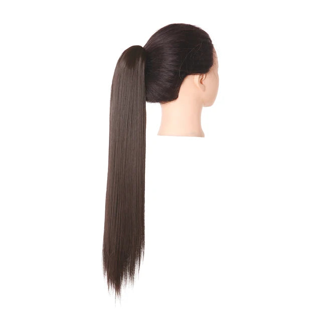 Synthetic Claw in Ponytail Hairpiece Fake Hair Extension 18"22"26" Woman Overhead Tail Straight False Pigtail Blonde Clips Tail - MONA HAIR