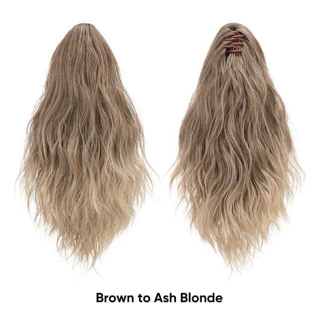 MONA PREMIUM QUALITY 
13Inch Premium Synthetic Curly Claw Clip In Ponytail Blonde Brown Short Hairpiece Fake Hair False Pigtail Hair Extensions P064 - MONA HAIR 