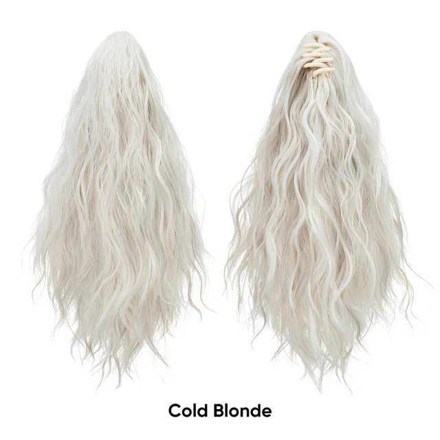 MONA PREMIUM QUALITY 
13Inch Premium Synthetic Curly Claw Clip In Ponytail Blonde Brown Short Hairpiece Fake Hair False Pigtail Hair Extensions P064 - MONA HAIR 
