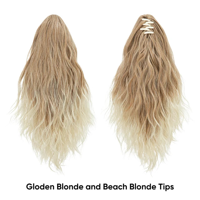 MONA PREMIUM QUALITY 
13Inch Premium Synthetic Curly Claw Clip In Ponytail Blonde Brown Short Hairpiece Fake Hair False Pigtail Hair Extensions P064 - MONA HAIR 