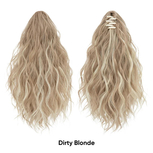MONA PREMIUM QUALITY 
13Inch Premium Synthetic Curly Claw Clip In Ponytail Blonde Brown Short Hairpiece Fake Hair False Pigtail Hair Extensions P064 - MONA HAIR 
