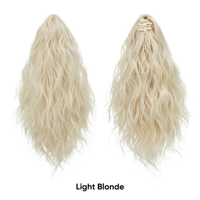 MONA PREMIUM QUALITY 
13Inch Premium Synthetic Curly Claw Clip In Ponytail Blonde Brown Short Hairpiece Fake Hair False Pigtail Hair Extensions P064 - MONA HAIR 