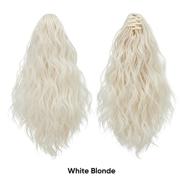 MONA PREMIUM QUALITY 
13Inch Premium Synthetic Curly Claw Clip In Ponytail Blonde Brown Short Hairpiece Fake Hair False Pigtail Hair Extensions P064 - MONA HAIR 