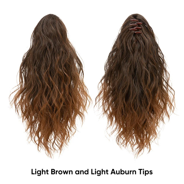 MONA PREMIUM QUALITY 
13Inch Premium Synthetic Curly Claw Clip In Ponytail Blonde Brown Short Hairpiece Fake Hair False Pigtail Hair Extensions P064 - MONA HAIR 