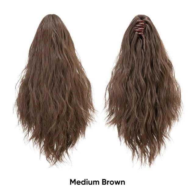 MONA PREMIUM QUALITY 
13Inch Premium Synthetic Curly Claw Clip In Ponytail Blonde Brown Short Hairpiece Fake Hair False Pigtail Hair Extensions P064 - MONA HAIR 
