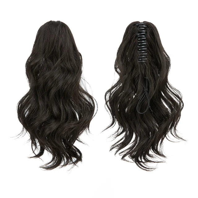 14 Inch Premium Synthetic Wavy Claw Clip In Ponytail Blonde Brown Short Hairpiece Fake Hair Daliy Pigtail Hair Extension P065 - MONA HAIR 