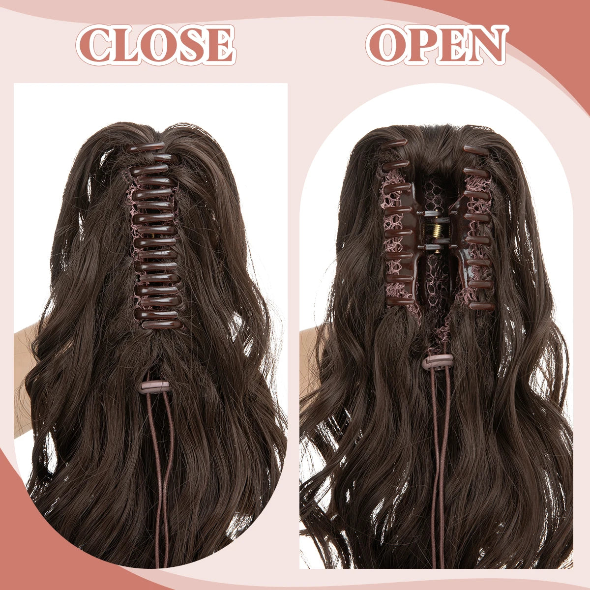 14 Inch Premium Synthetic Wavy Claw Clip In Ponytail Blonde Brown Short Hairpiece Fake Hair Daliy Pigtail Hair Extension P065 - MONA HAIR 