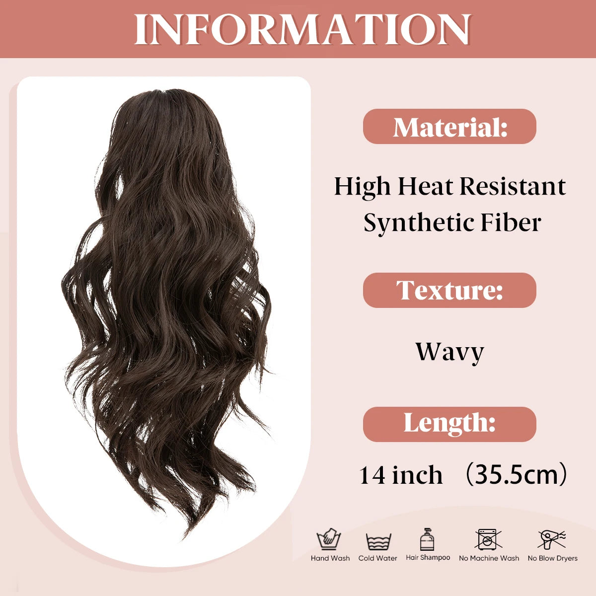 14 Inch Premium Synthetic Wavy Claw Clip In Ponytail Blonde Brown Short Hairpiece Fake Hair Daliy Pigtail Hair Extension P065 - MONA HAIR 