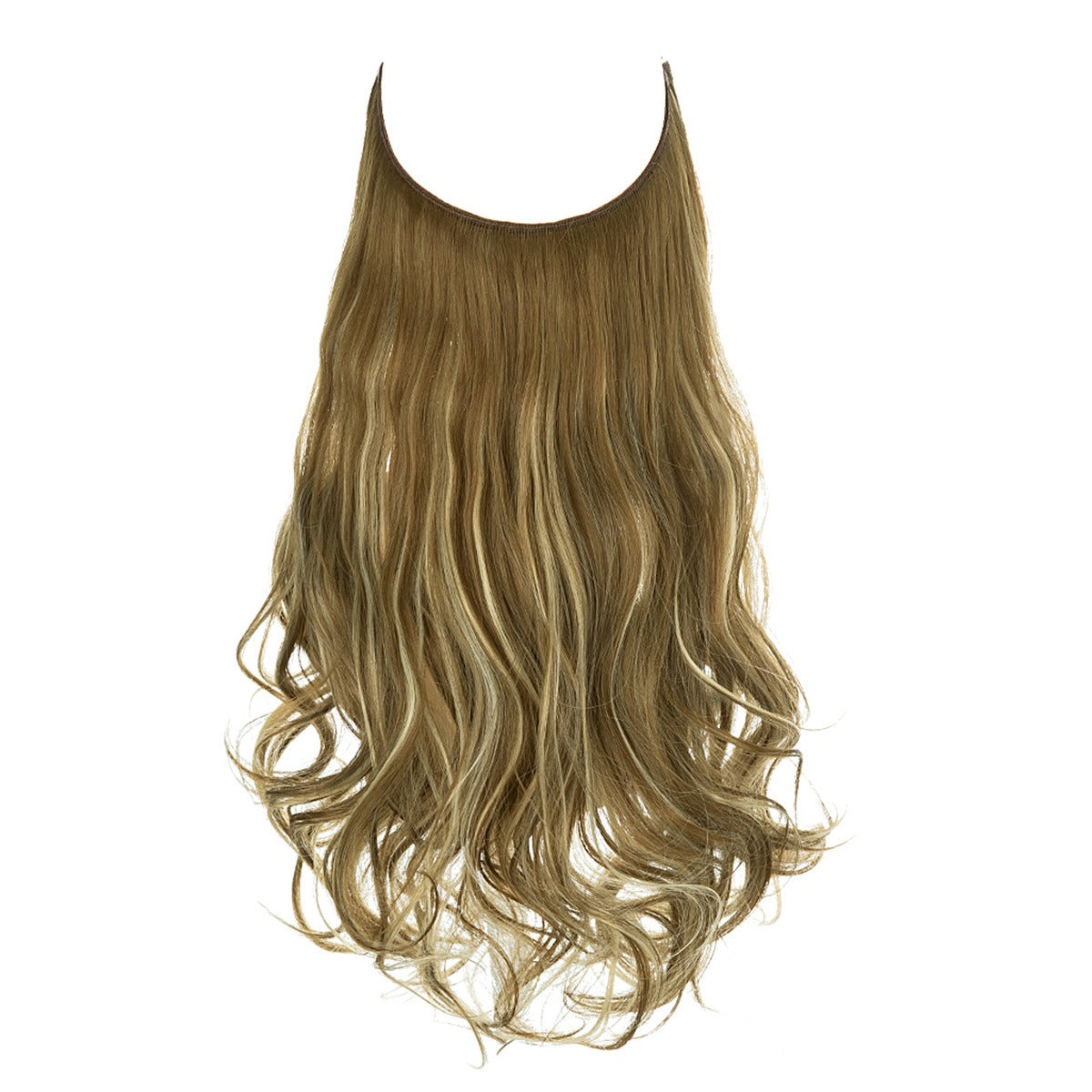 European And American Wig Piece Female Fishline Hair Extension Piece Chemical Fiber Matte High Temperature Silk Long Curly Human Hair - MONA HAIR 