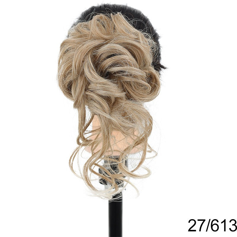 Synthetic Messy Curly Claw Hair Bun Chignon Hair Extensions Scrunchy Fake False Hair With Tail for Women Hairpieces - MONA HAIR 