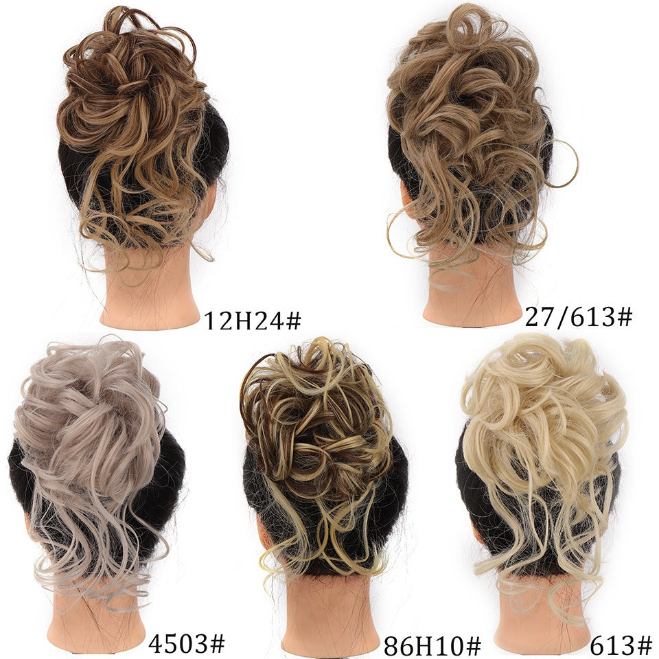 Synthetic Messy Curly Claw Hair Bun Chignon Hair Extensions Scrunchy Fake False Hair With Tail for Women Hairpieces - MONA HAIR 