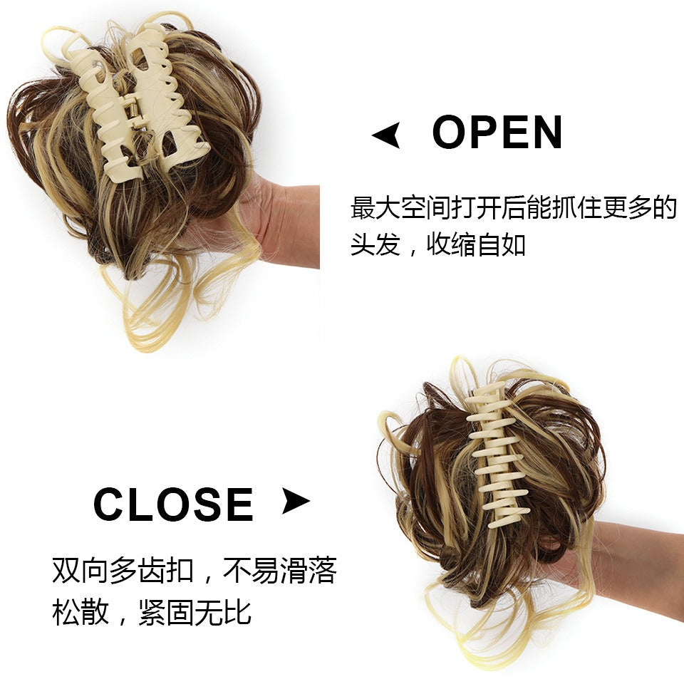 Synthetic Messy Curly Claw Hair Bun Chignon Hair Extensions Scrunchy Fake False Hair With Tail for Women Hairpieces - MONA HAIR 