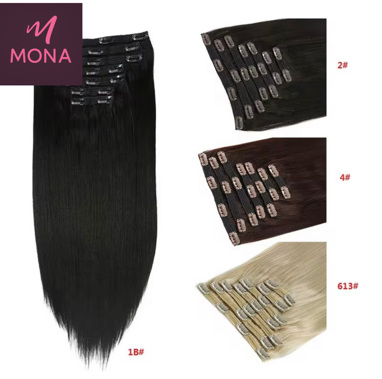 Clip in hair extension 7pcs/set - MONA HAIR 