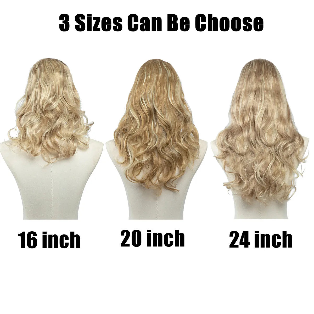 Synthetic Wavy U Part Wigs for Women  Clip in Hair Extension Invisible Half False Wig Long Blonde Black Natural Hairpieces - MONA HAIR 