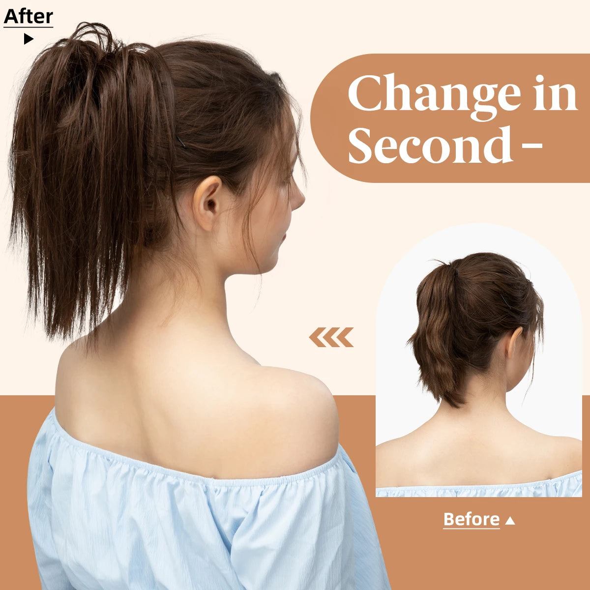 High Temperature Synthetic Short Straight Claw Clip In Ponytail Extensions Elegant Daily Hairpiece Fake Hair for Women - MONA HAIR 