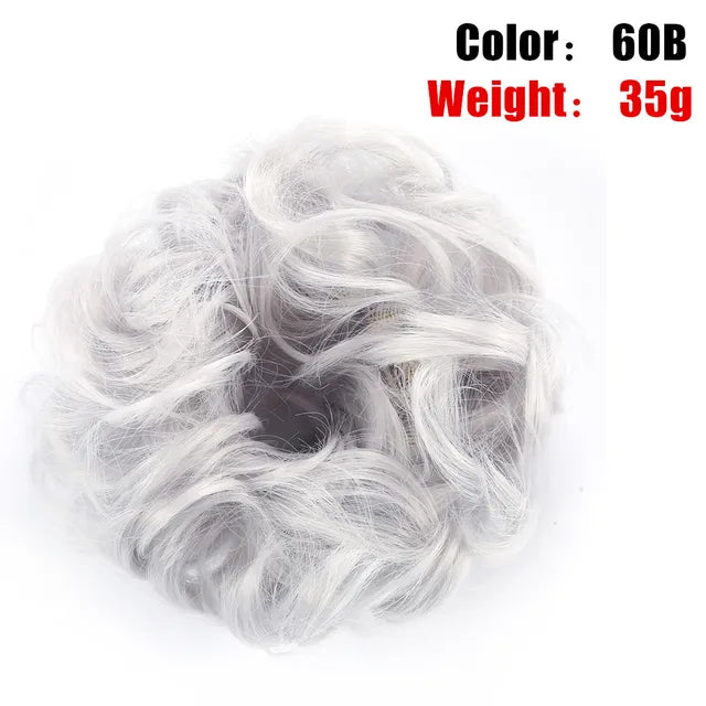 Messy Hair Bun ElasticSynthetic Scrunchie Hairpieces for Women Chignon Updo Donut Curly Hair Rope Rubber Band Wrap Ponytail - MONA HAIR 
