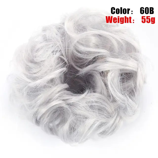 Messy Hair Bun ElasticSynthetic Scrunchie Hairpieces for Women Chignon Updo Donut Curly Hair Rope Rubber Band Wrap Ponytail - MONA HAIR 