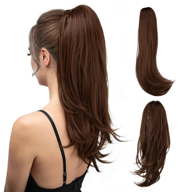 MONA PREMIUM QUALITY 
Premium Synthetic Claw Clip In Ponytail Long Hairpiece Natural Wavy  Hair Extensions Fake Daliy Pigtail  For Women P024 - MONA HAIR 