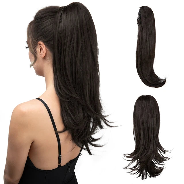 MONA PREMIUM QUALITY 
Premium Synthetic Claw Clip In Ponytail Long Hairpiece Natural Wavy  Hair Extensions Fake Daliy Pigtail  For Women P024 - MONA HAIR 