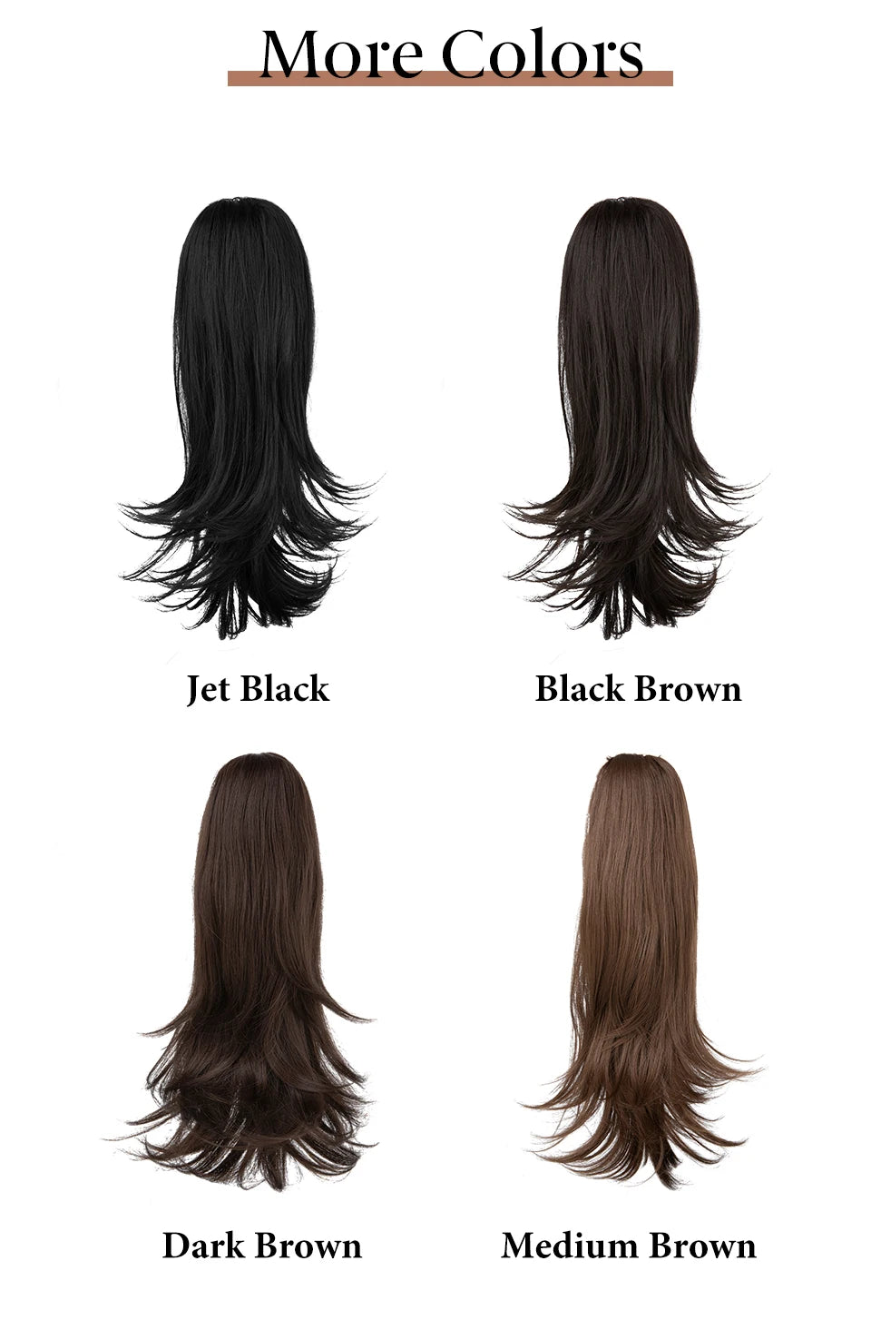 MONA PREMIUM QUALITY 
Premium Synthetic Claw Clip In Ponytail Long Hairpiece Natural Wavy  Hair Extensions Fake Daliy Pigtail  For Women P024 - MONA HAIR 