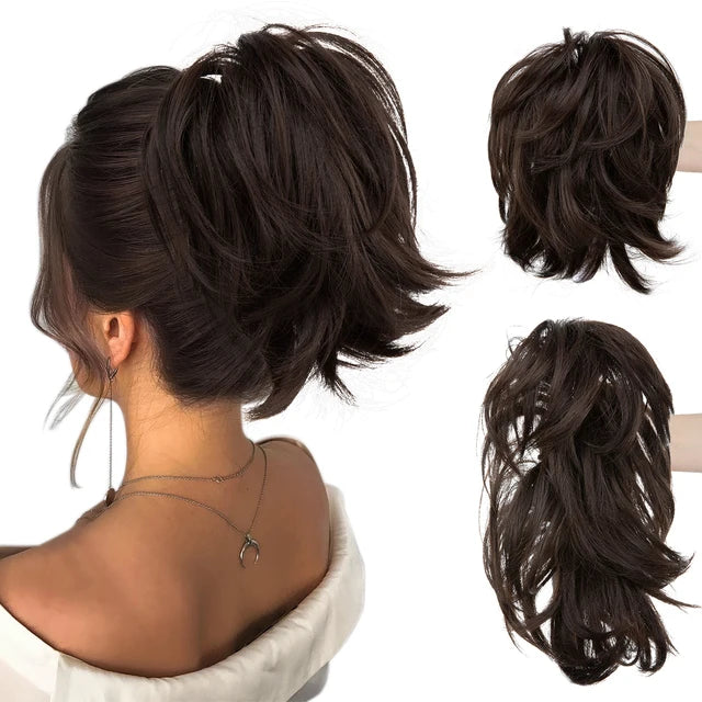 Premium Synthetic Claw Clip In Ponytail Extension Daliy Hairpiece Hair Bun Fake Blonde Hair False Pigtail for Women P025 - MONA HAIR 