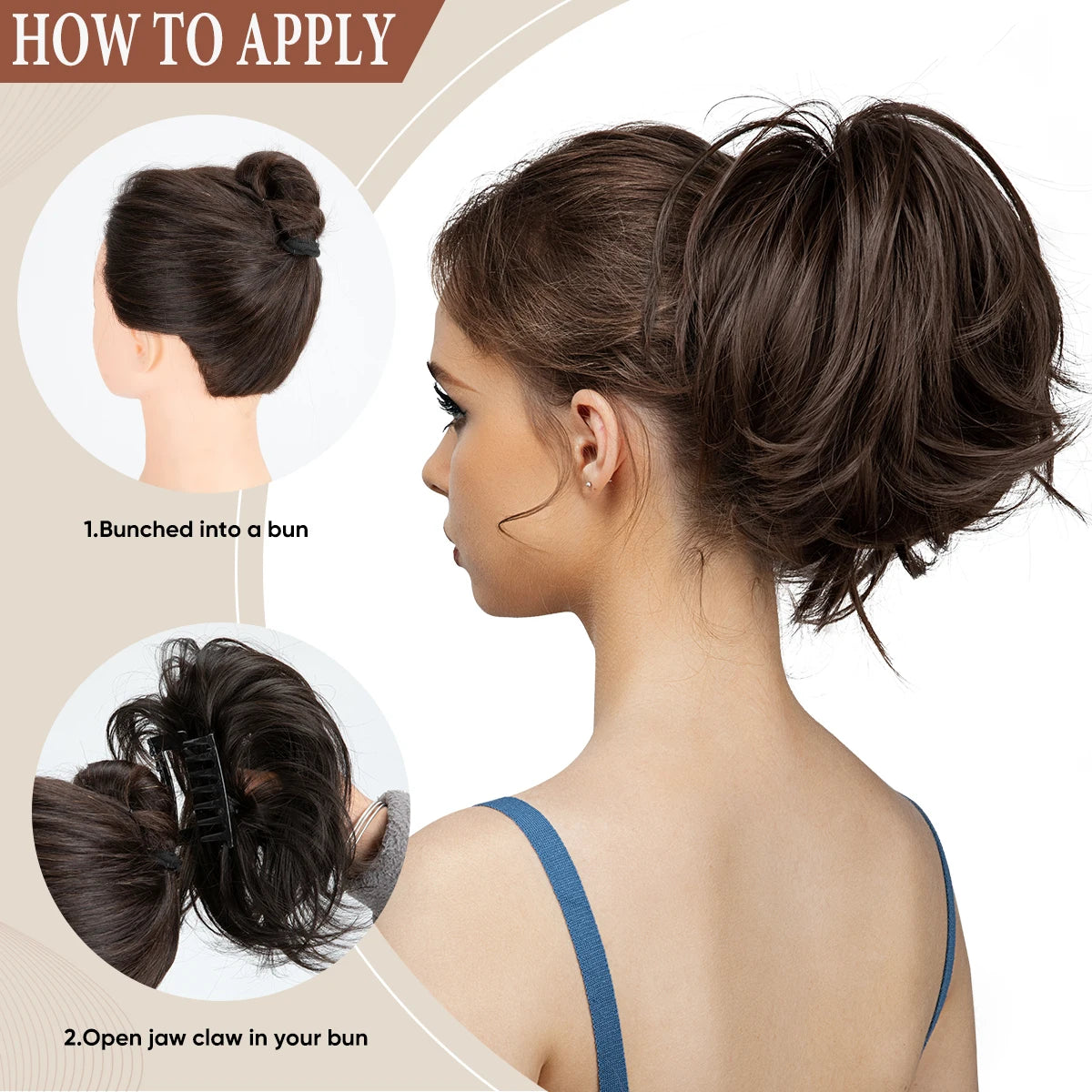 Premium Synthetic Claw Clip In Ponytail Extension Daliy Hairpiece Hair Bun Fake Blonde Hair False Pigtail for Women P025 - MONA HAIR 
