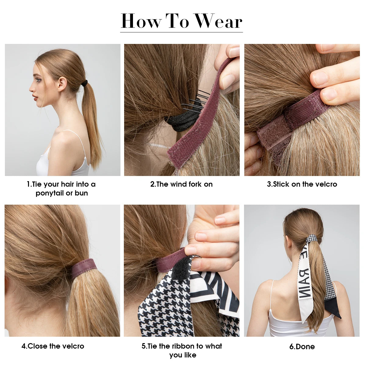 Premium Synthetic Wavy Clip in Ponytail With Hair Band Hair Extension Fake Hairpiece Blonde Wrap Around Pigtail Smooth Pony Tail - MONA HAIR 
