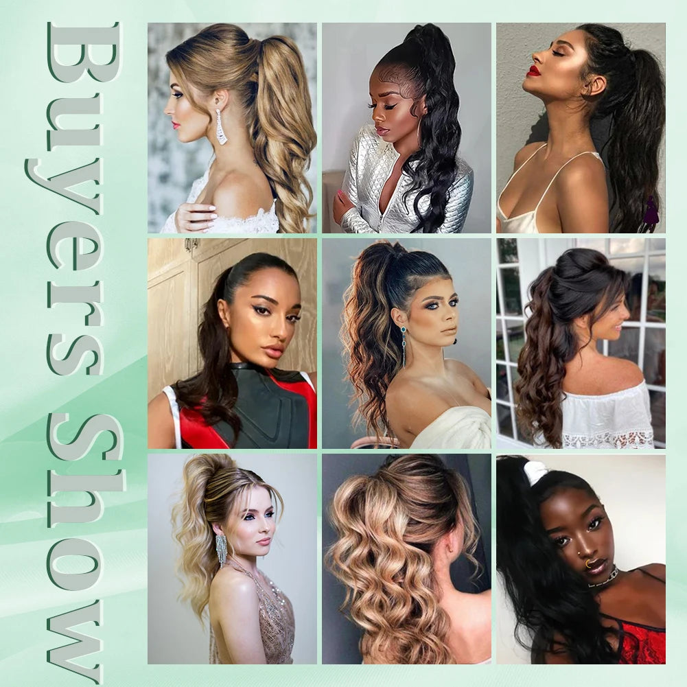 Ponytail Extension Claw  Curly Wavy Clip in Hairpiece Ponytail Hair Extensions Long Pony Tail Synthetic for Women - MONA HAIR 