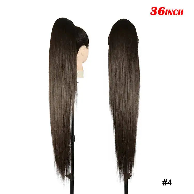 36 inch Long Ponytail Hair Extensions Drawstring Ombre Blond Pony Tail Women Hairpiece - MONA HAIR 