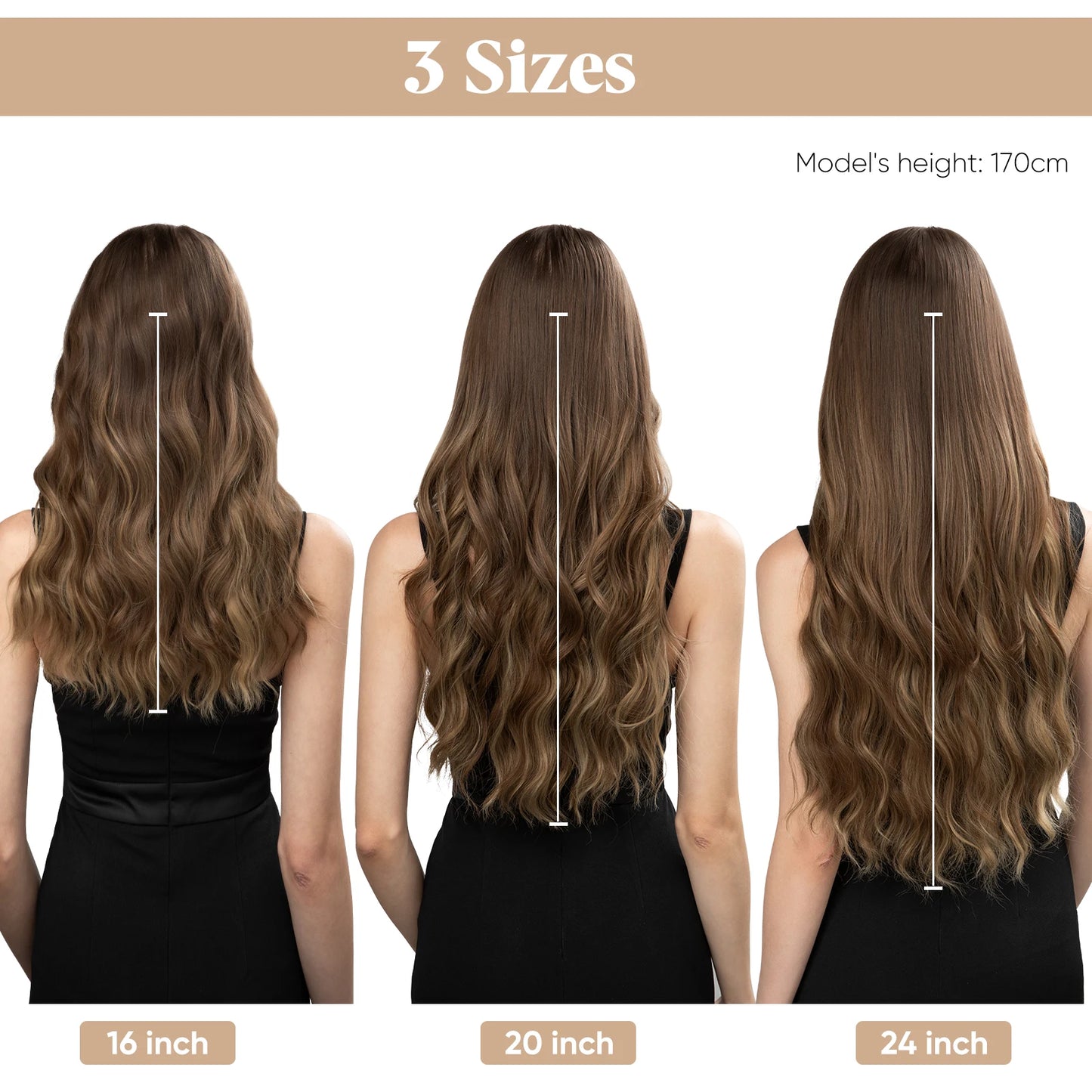 MONA PREMIUM QUALITY Wave Invisible Clip in Hair Extensions Fish Line Ombre Natural Blonde Hairpiece Fake Hair Piece For Woman - MONA HAIR 
