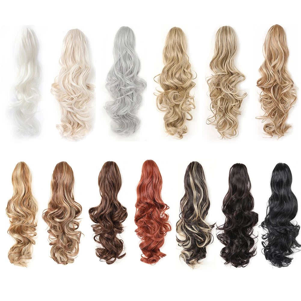 Ponytail Extension Claw  Curly Wavy Clip in Hairpiece Ponytail Hair Extensions Long Pony Tail Synthetic for Women - MONA HAIR 