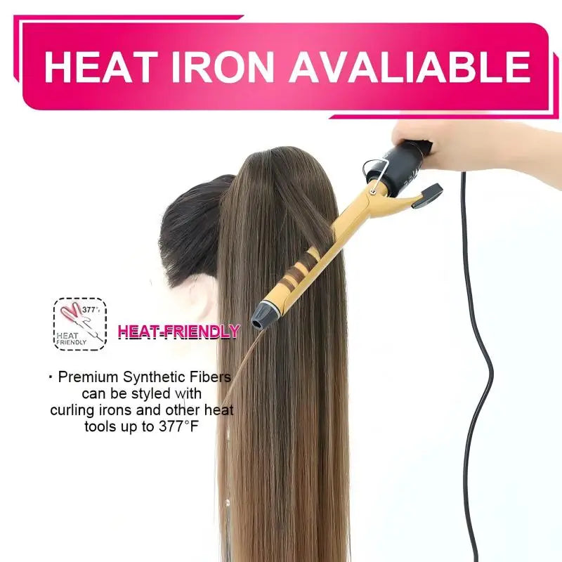 36 inch Long Ponytail Hair Extensions Drawstring Ombre Blond Pony Tail Women Hairpiece - MONA HAIR 