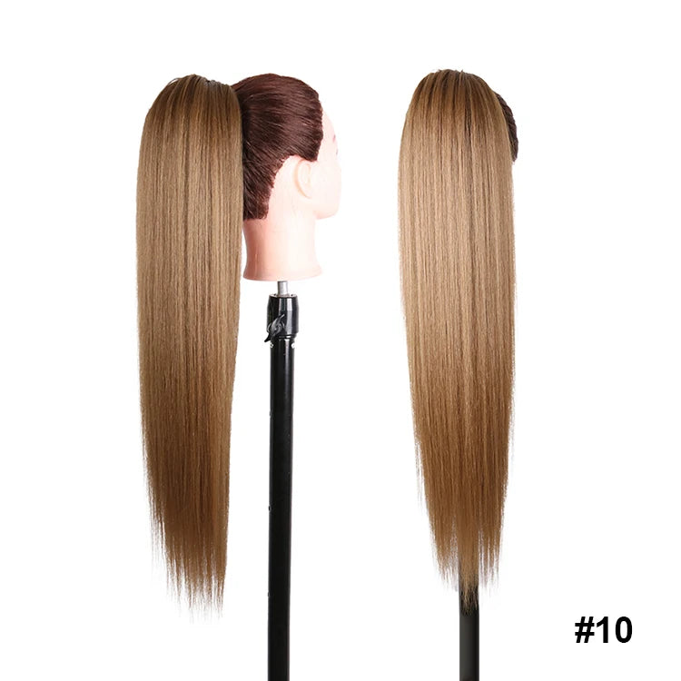Long Ponytail  Drawstring Long Natural Wave Hairpiece Ponytail Extensions Heat Resistant Hair - MONA HAIR 