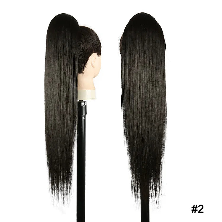 Long Ponytail  Drawstring Long Natural Wave Hairpiece Ponytail Extensions Heat Resistant Hair - MONA HAIR 