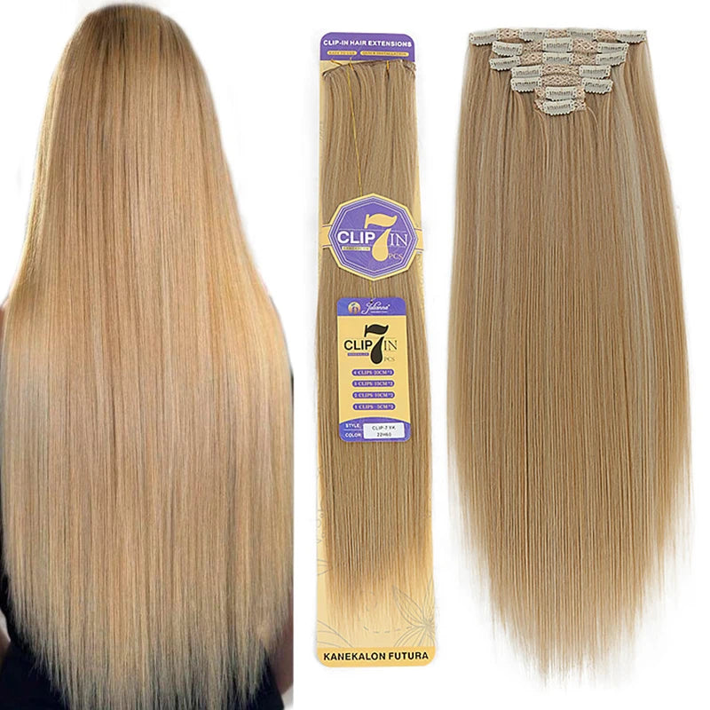 MONA Clip-in Hair Extension 7PCs 24inches150g 16 Clips - Kanekalon Futura Fiber - MONA HAIR 