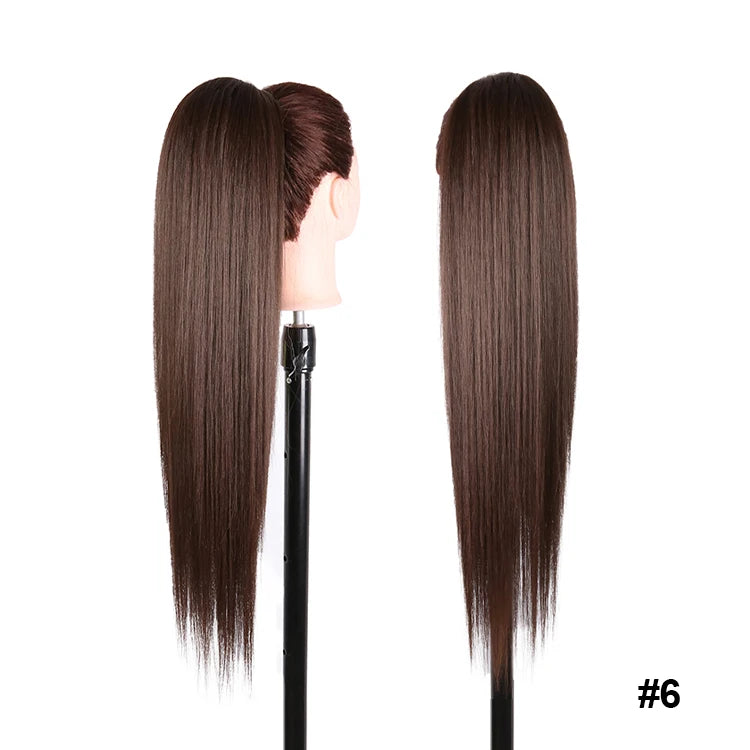 Long Ponytail  Drawstring Long Natural Wave Hairpiece Ponytail Extensions Heat Resistant Hair - MONA HAIR 