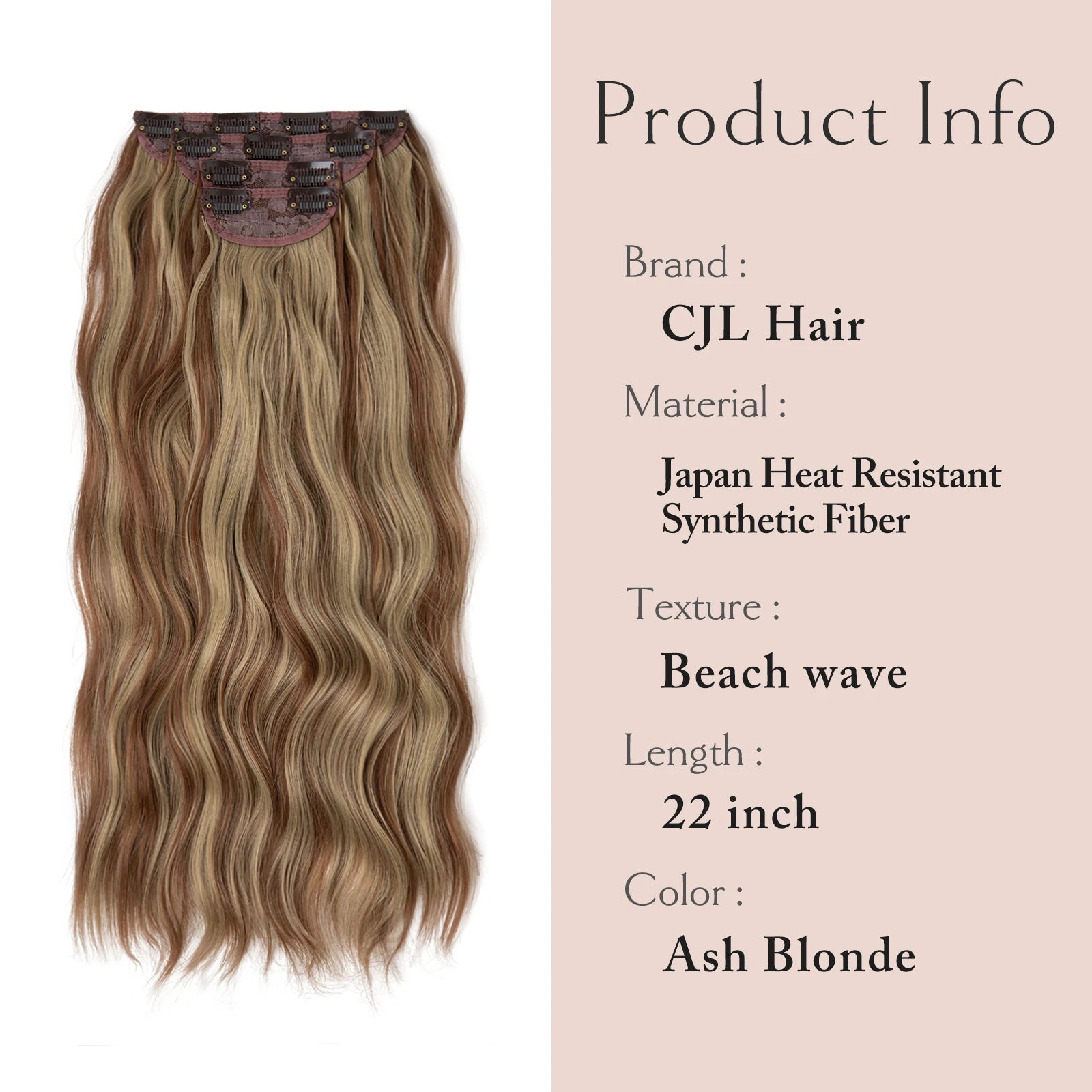MONA PREMIUM QUALITY  4pcs/set Synthetic Long Wavy Clip In Hair Extensions 22" Thick Hairpiece For Women Brown Blonde Black Natural Fake Hair - MONA HAIR 
