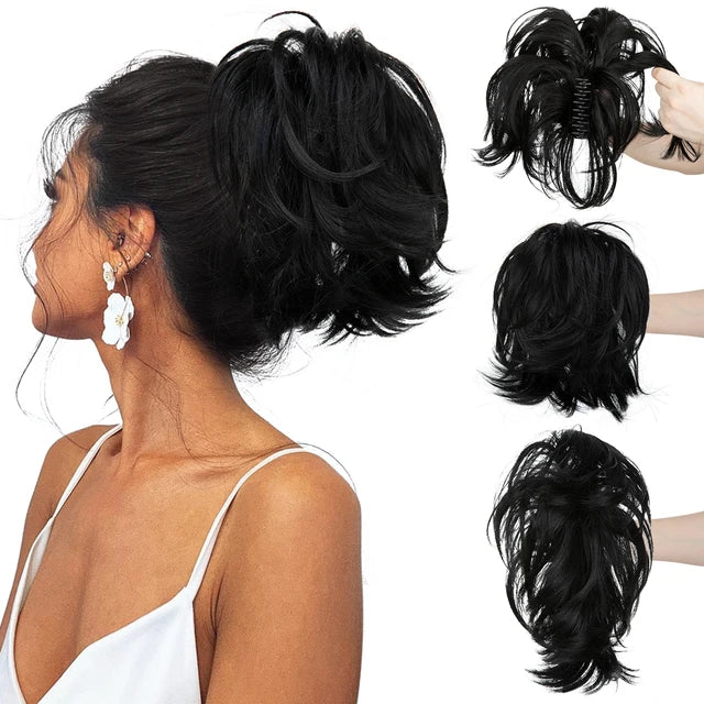 MONA Daliy Premium Synthetic Diy Claw Clip In Ponytail Extension Hairpiece Hair Bun Fake Blonde Hair False Pigtail for Women - MONA HAIR 
