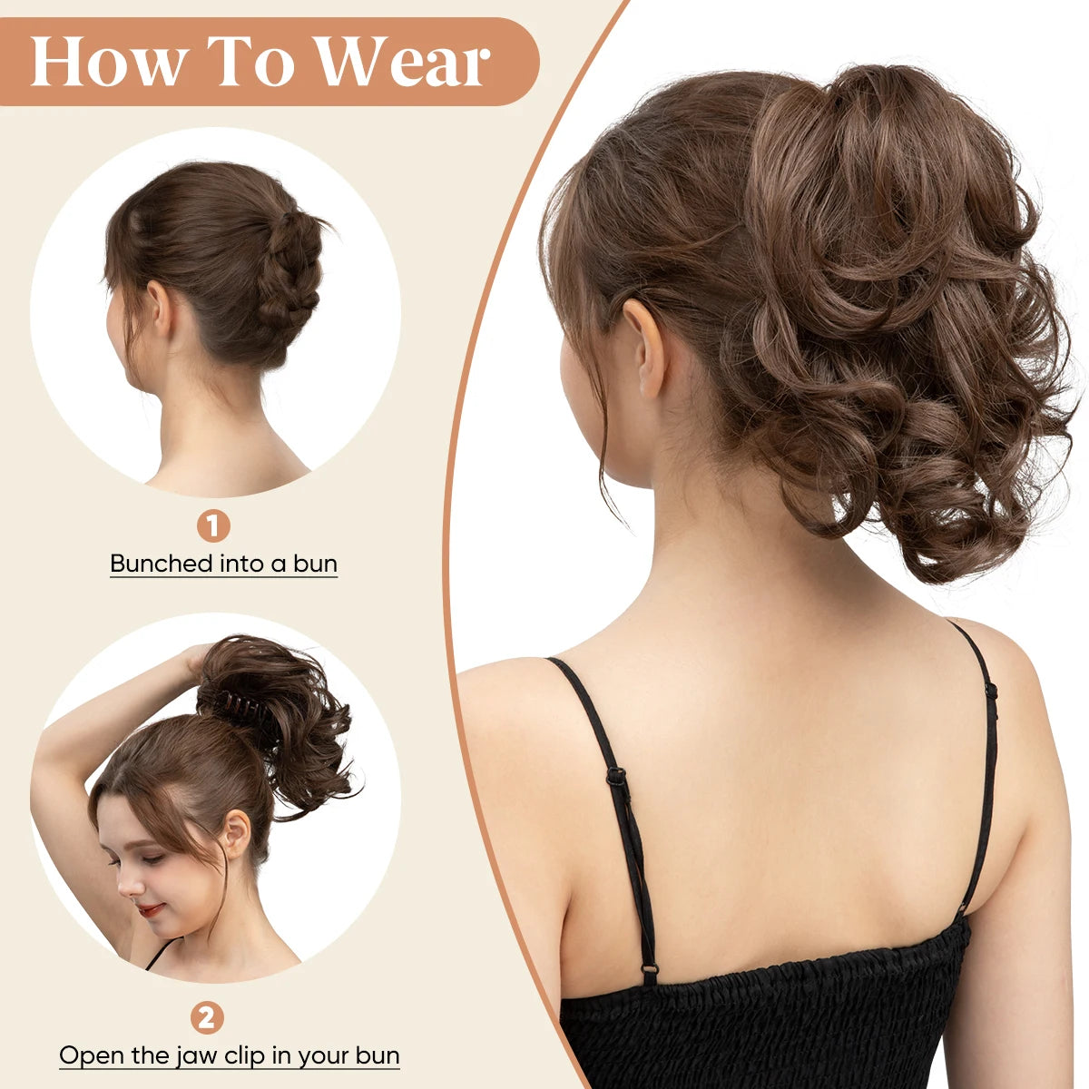 MONA Premium Synthetic Diy Claw Clip In Ponytail Extensions Hairpiece Hair Bun Fake Blonde Natural Hair False Pigtail P026 - MONA HAIR 