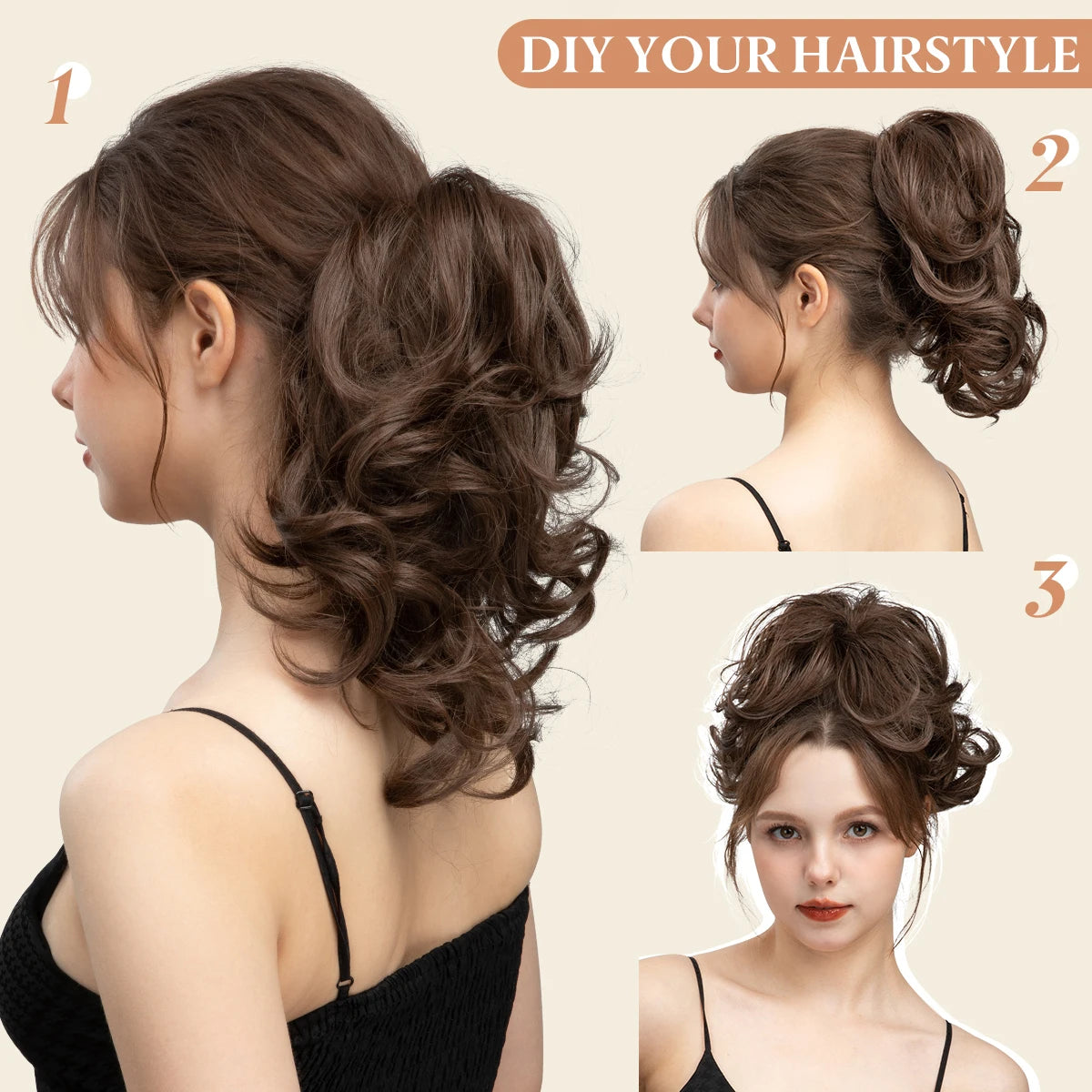 MONA Premium Synthetic Diy Claw Clip In Ponytail Extensions Hairpiece Hair Bun Fake Blonde Natural Hair False Pigtail P026 - MONA HAIR 