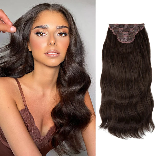 MONA PREMIUM QUALITY Long Wavy Clip In Hair Extensions 22 - MONA HAIR 