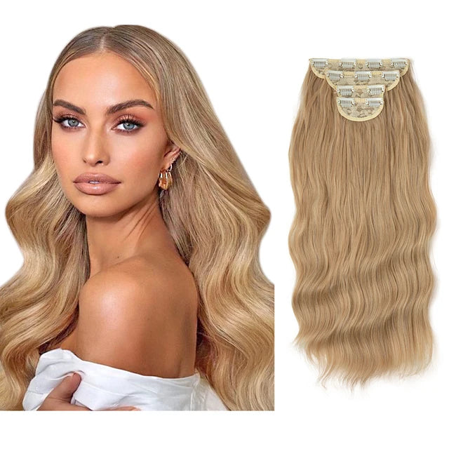 MONA PREMIUM QUALITY Long Wavy Clip In Hair Extensions 22 - MONA HAIR 