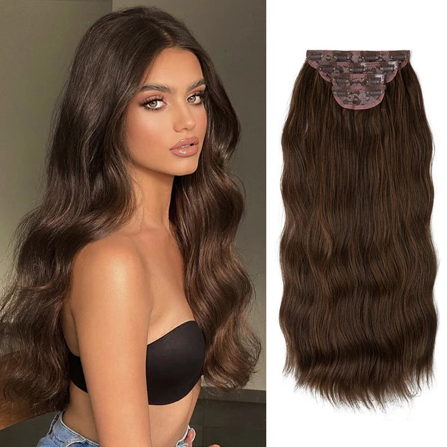 MONA PREMIUM QUALITY Long Wavy Clip In Hair Extensions 22 - MONA HAIR 
