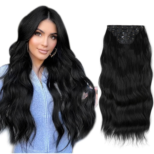 MONA PREMIUM QUALITY Long Wavy Clip In Hair Extensions 22 - MONA HAIR 