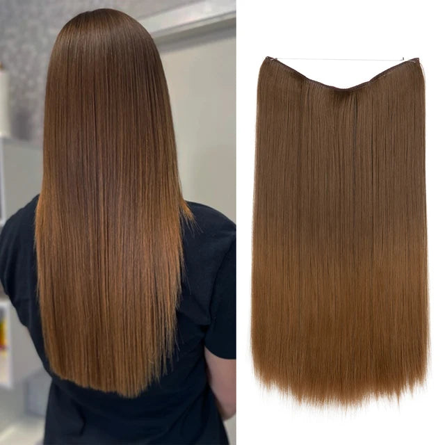 MONA PREMIUM QUALITY HAIR No Clip Hair Extension Ombre Natural Fake False Long Straight Hairpiece Blonde Hair For Women - MONA HAIR 
