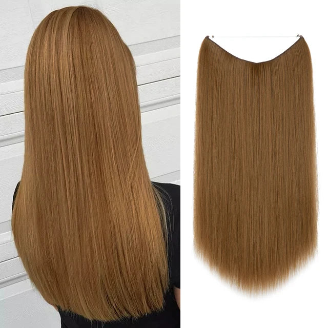 MONA PREMIUM QUALITY HAIR No Clip Hair Extension Ombre Natural Fake False Long Straight Hairpiece Blonde Hair For Women - MONA HAIR 