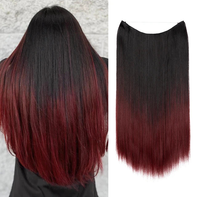 MONA PREMIUM QUALITY HAIR No Clip Hair Extension Ombre Natural Fake False Long Straight Hairpiece Blonde Hair For Women - MONA HAIR 